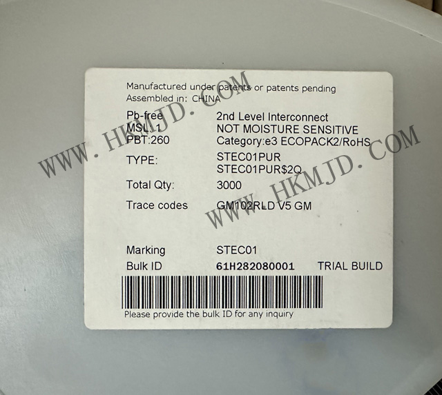 ST推出電源管理IC STEC01PUR 接地路徑安全開關(guān)，帶可編程定時(shí)器