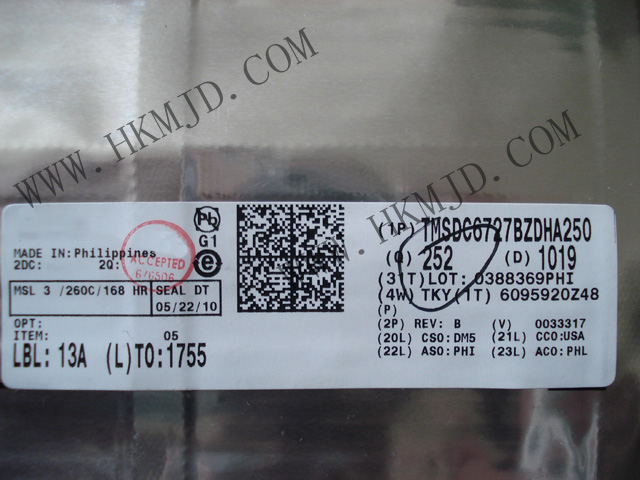 供應(yīng) TI TMSDC6727BZDHA250 350MHz 浮點(diǎn)數(shù)字信號處理器