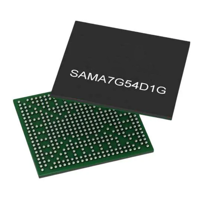 Microchip SAMA7G54D1GT-I/4UB ARM Cortex A7 微處理器 MPU，帶 MIPI 攝像頭和 1Gb 集成 DDR3L