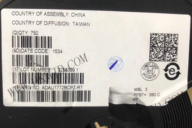 ADAU1772BCPZ 一款具有四個輸入和兩個輸出的編解碼器，內(nèi)置數(shù)字處理引擎